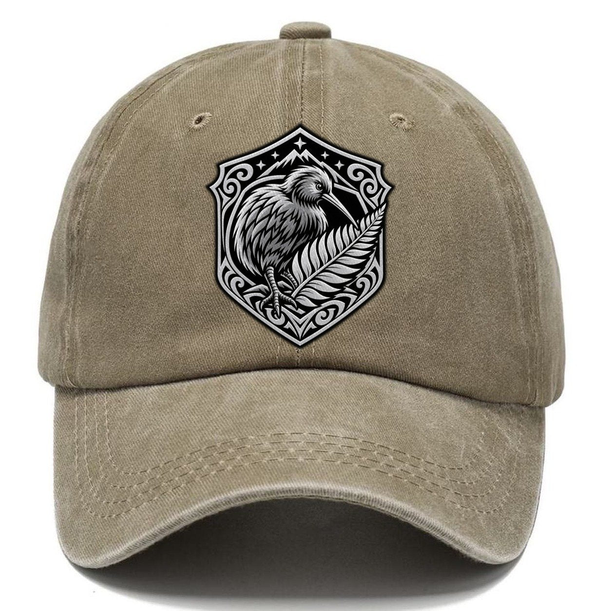 New Zealand Minimal Emblem Country Logos Classic Cap – Warm Sand