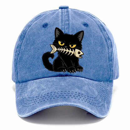 Black Cat Fish Bone Fan Favorites Classic Cap – Summer Sky