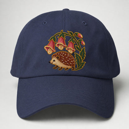 English Foxglove And Hedgehog Uk Culture Heritage Baseball Cap – Twilight Navy