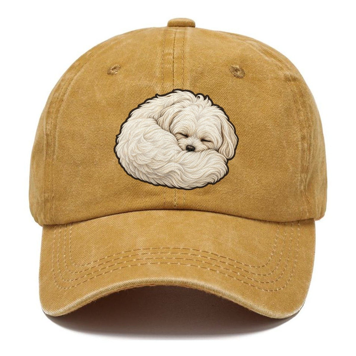 Maltese Curled Asleep Fan Favorites Classic Cap – Golden Harvest