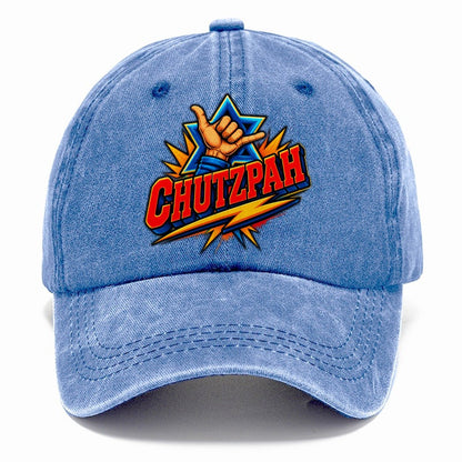 Chutzpah Attitude Judaism Heritage Classic Cap – Summer Sky