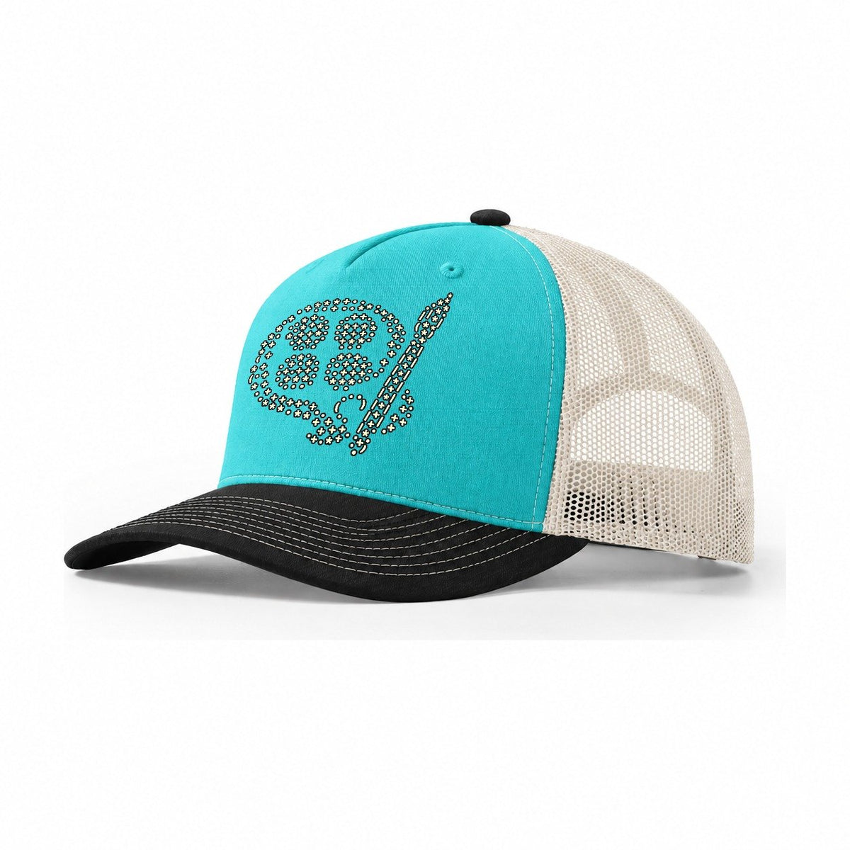 Color Well Palette Trucker Hat – Aqua Black White