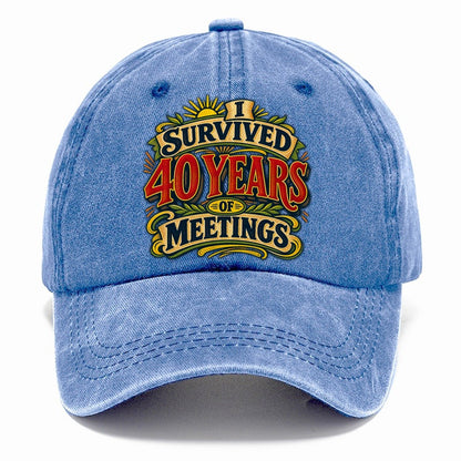 I Survived 40 Years Of Meetings Retired Living Classic Cap – Summer Sky