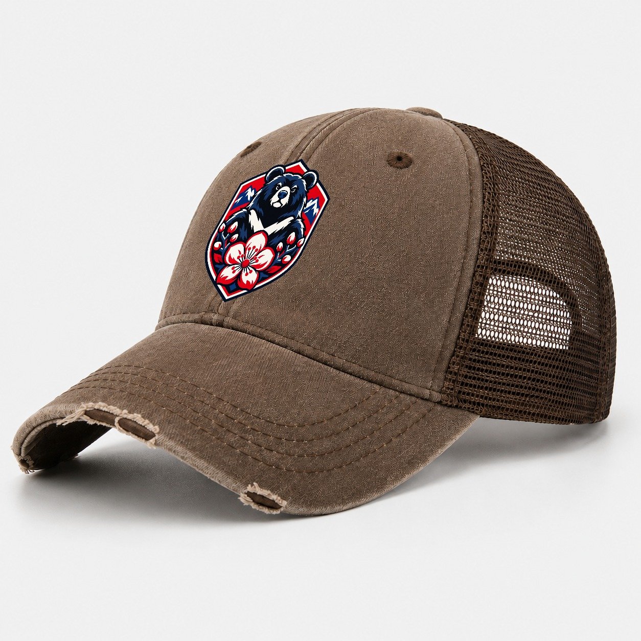 Taiwan Minimal Emblem Country Logos Washed Trucker Hat – Coffee