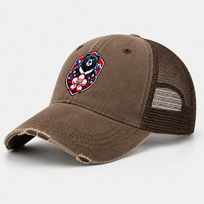 Taiwan Minimal Emblem Country Logos Washed Trucker Hat – Coffee