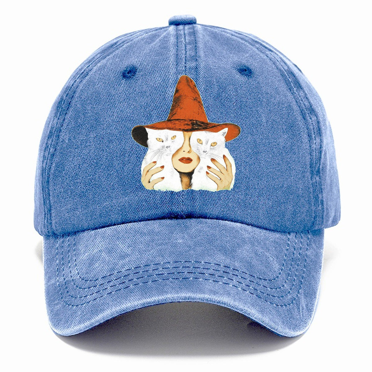 Witch Face With Cats Classic Cap – Summer Sky