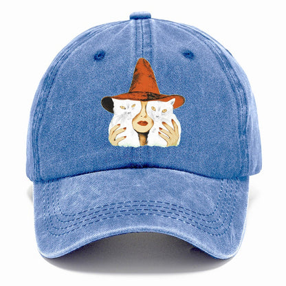 Witch Face With Cats Classic Cap – Summer Sky