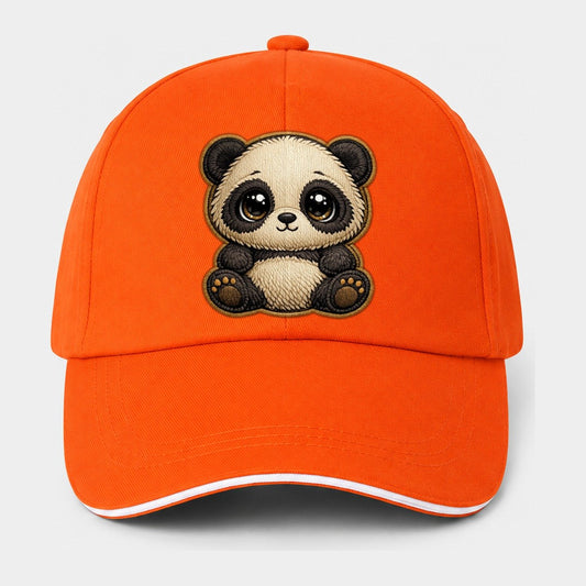 Baby Giant Panda Cub Contrast Trim Cap – Orange
