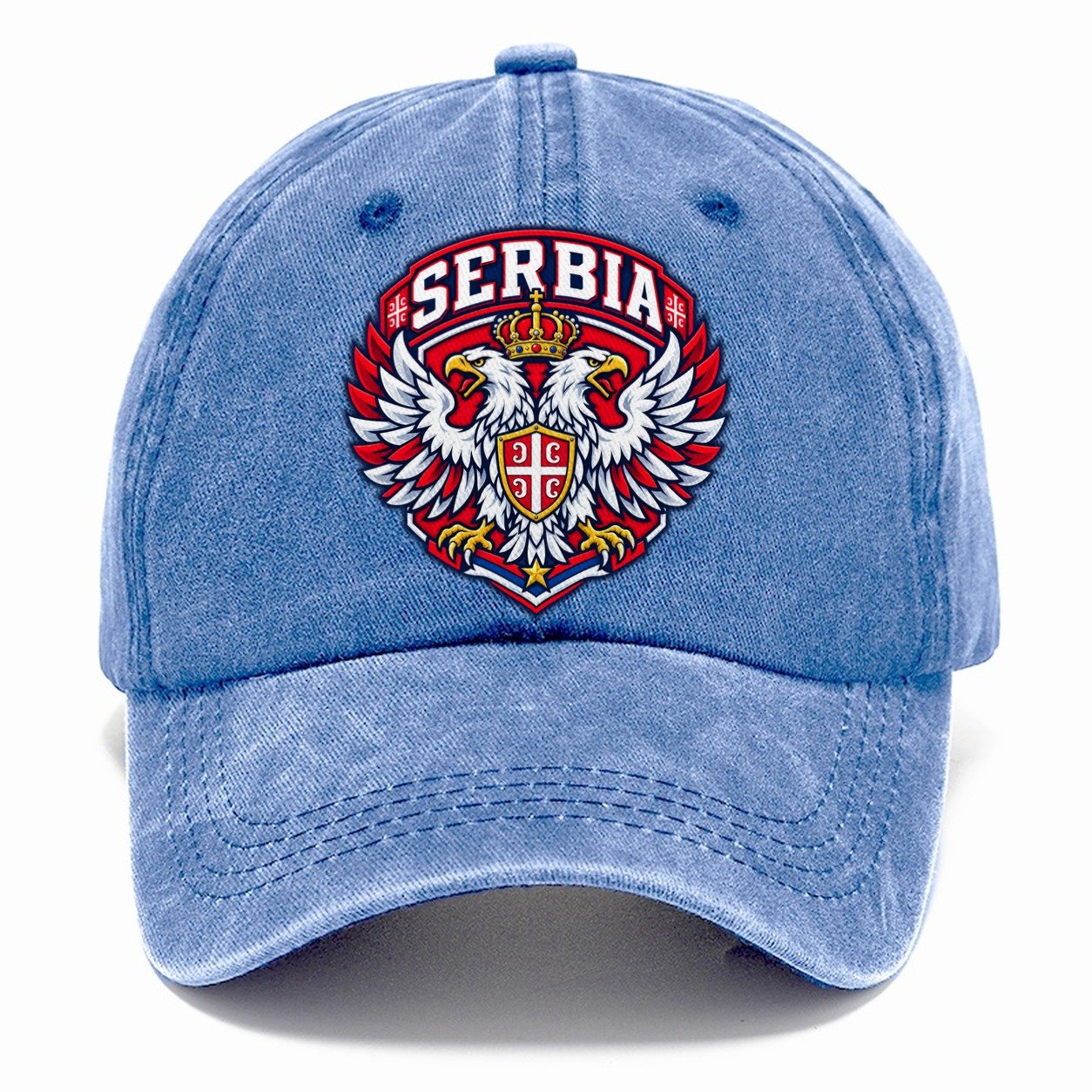 Serbia Retro Badge Country Logos Classic Cap – Summer Sky