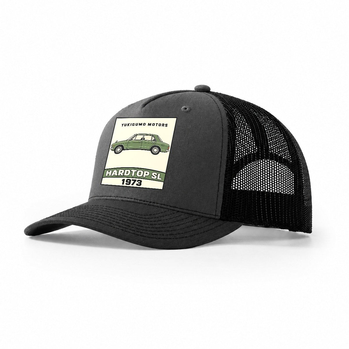 Yukigumo Hardtop Showa Speed Plates Trucker Hat – Dark Grey Black