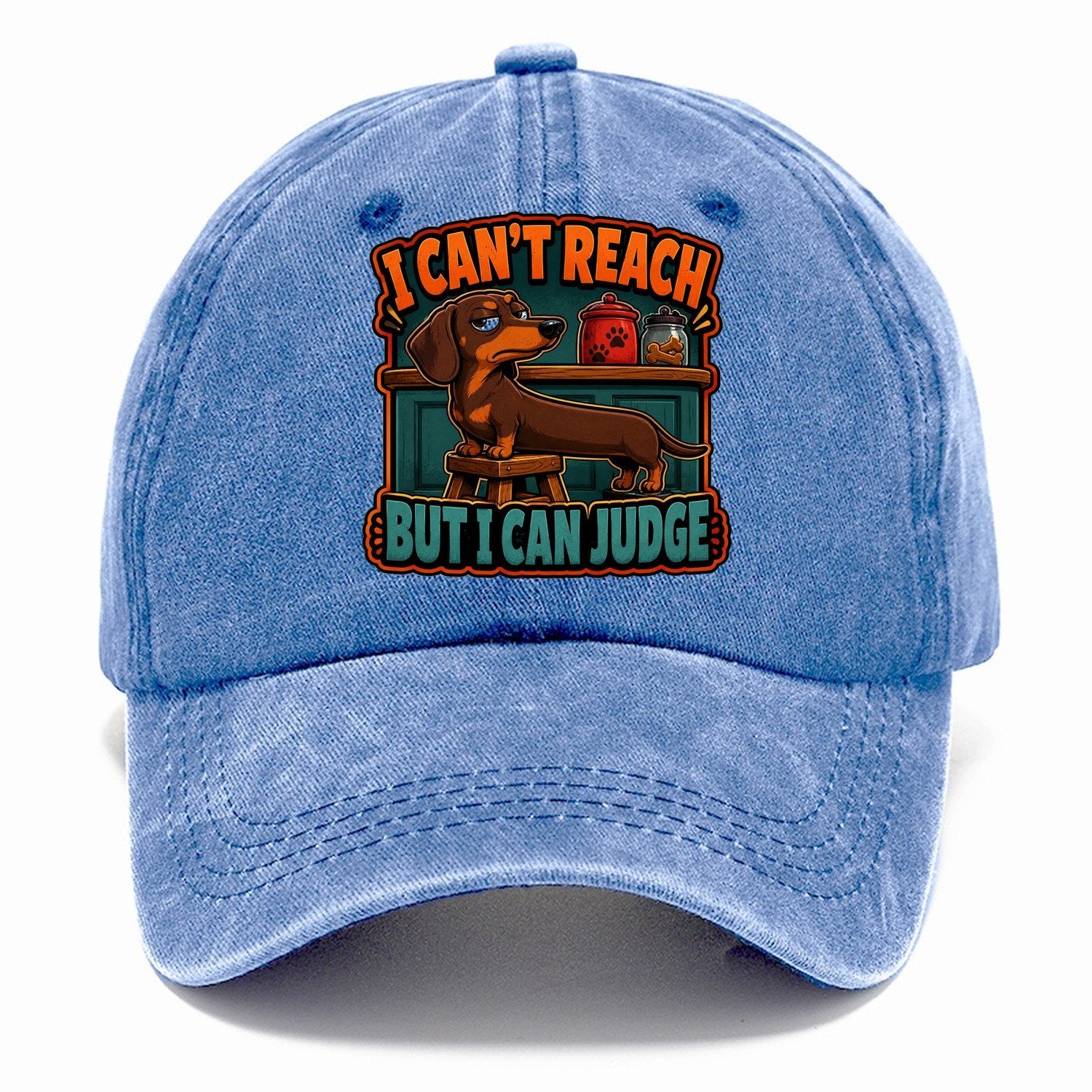 I Can't Reach But I Can Judge Dachshund Classic Cap – Summer Sky