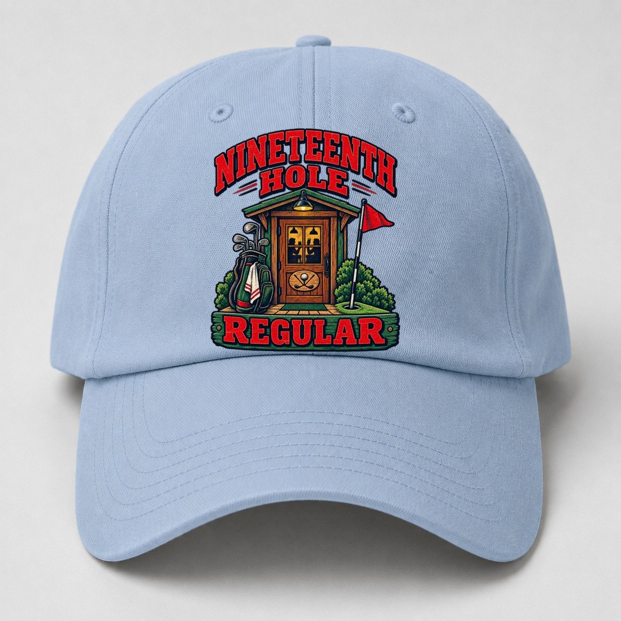 Nineteenth Hole Regular Golf Life Baseball Cap – Light Blue