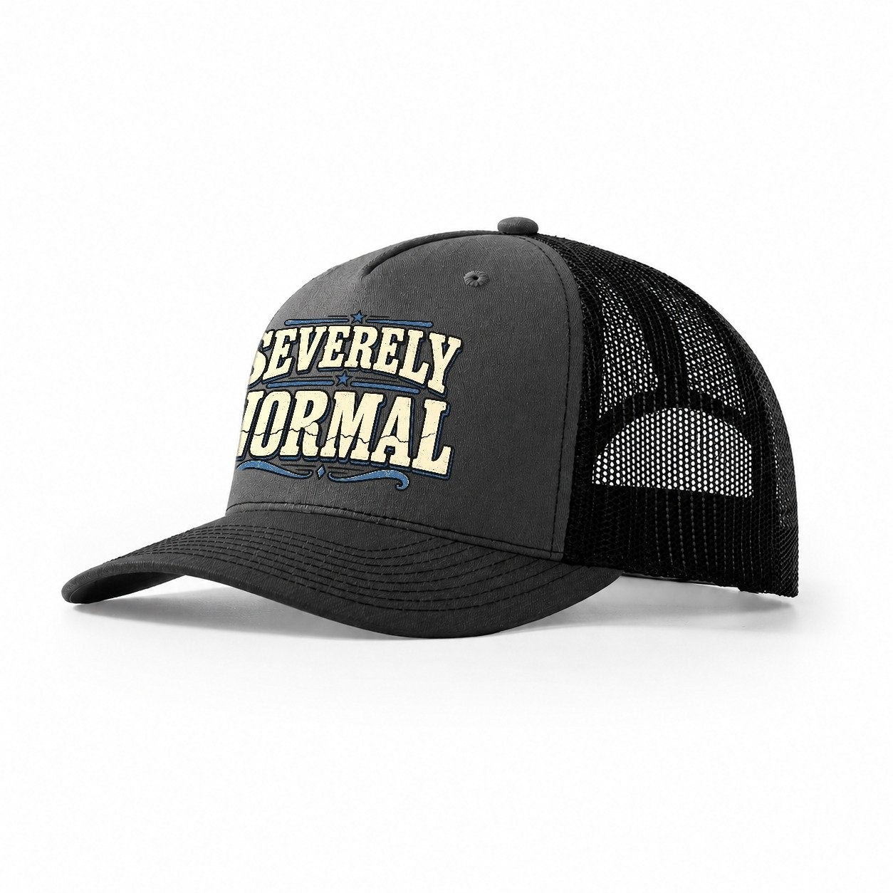 Severely Normal American Wit Trucker Hat – Dark Grey Black