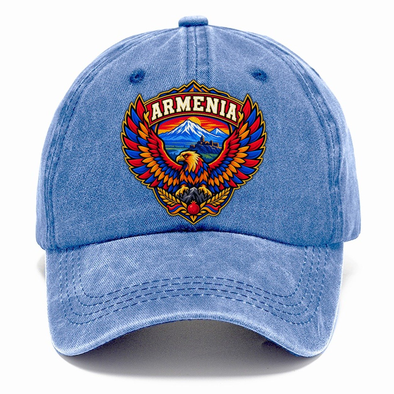Armenia Retro Badge Country Logos Classic Cap – Summer Sky