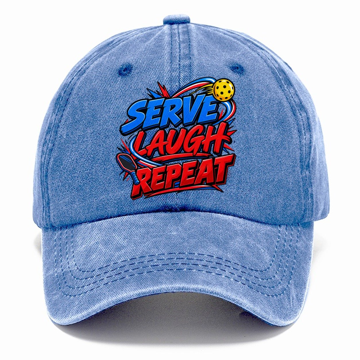 Serve Laugh Repeat Pickleball Life Classic Cap – Summer Sky