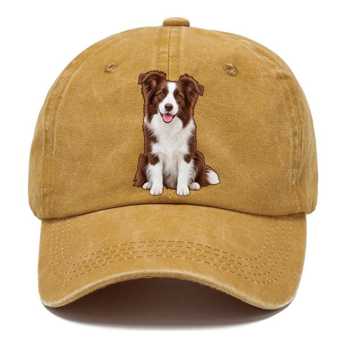 Brown And White Border Collie Classic Cap – Golden Harvest