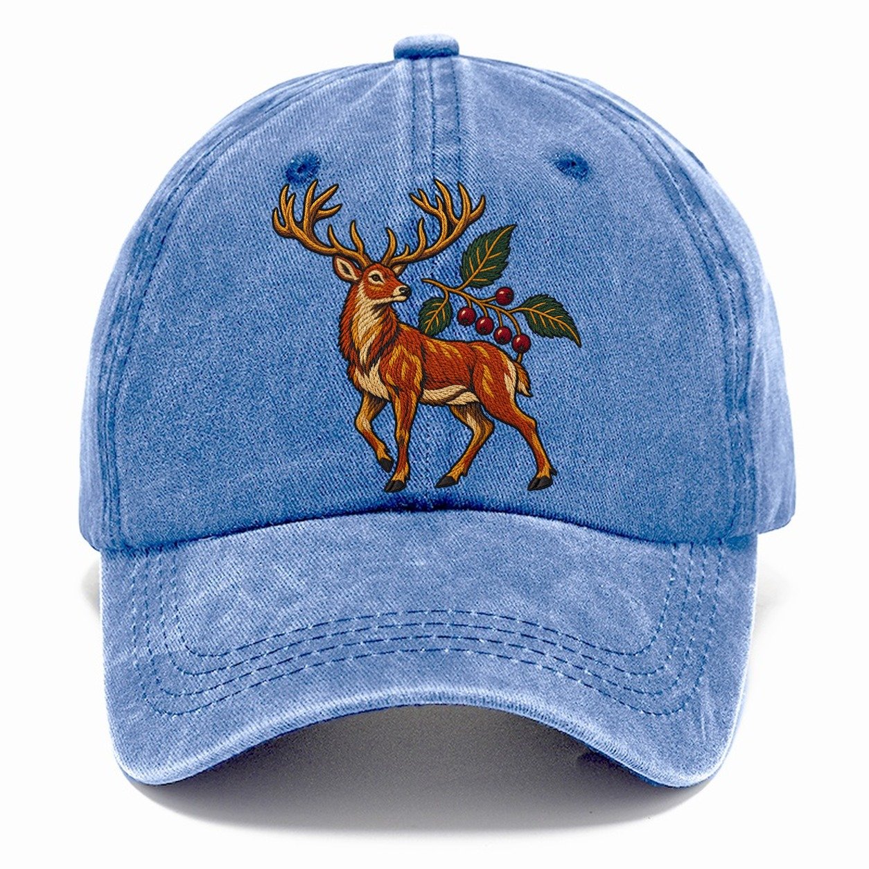 Red Deer And Rowan Berries Uk Culture Heritage Classic Cap – Summer Sky