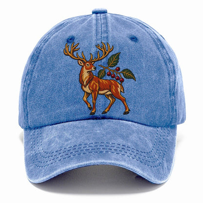Red Deer And Rowan Berries Uk Culture Heritage Classic Cap – Summer Sky
