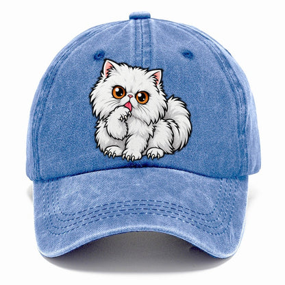 White Persian Grooming Peeking Cats Classic Cap – Summer Sky