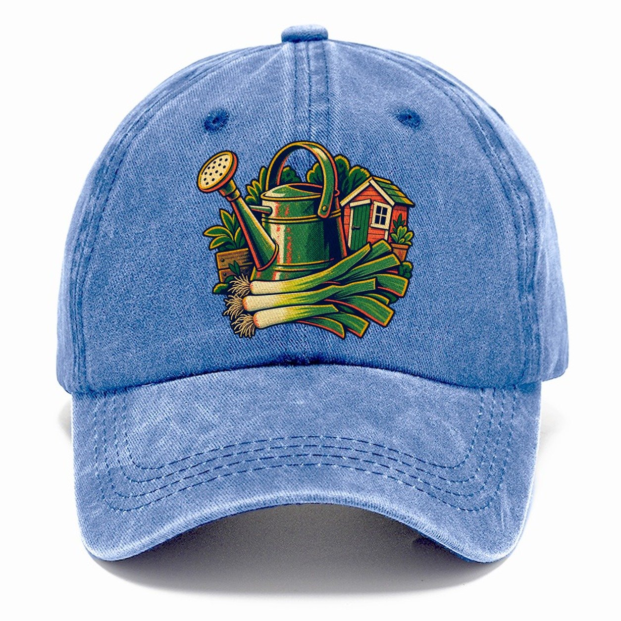 Allotment Shed Watering Can And Leeks Uk Culture Heritage Classic Cap – Summer Sky