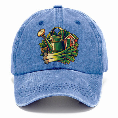 Allotment Shed Watering Can And Leeks Uk Culture Heritage Classic Cap – Summer Sky