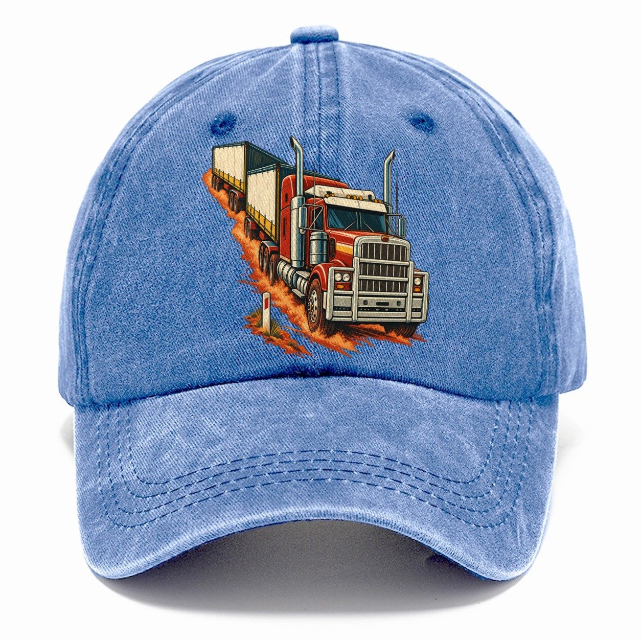 Generic Road Train And Red Dust Marker Australia Cultural Icons Classic Cap – Summer Sky