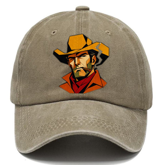 Cowboy Hat Geometric Classic Cap – Warm Sand
