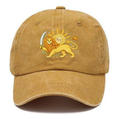 Sword-Wielding Lion Sun Emblem Classic Cap – Golden Harvest