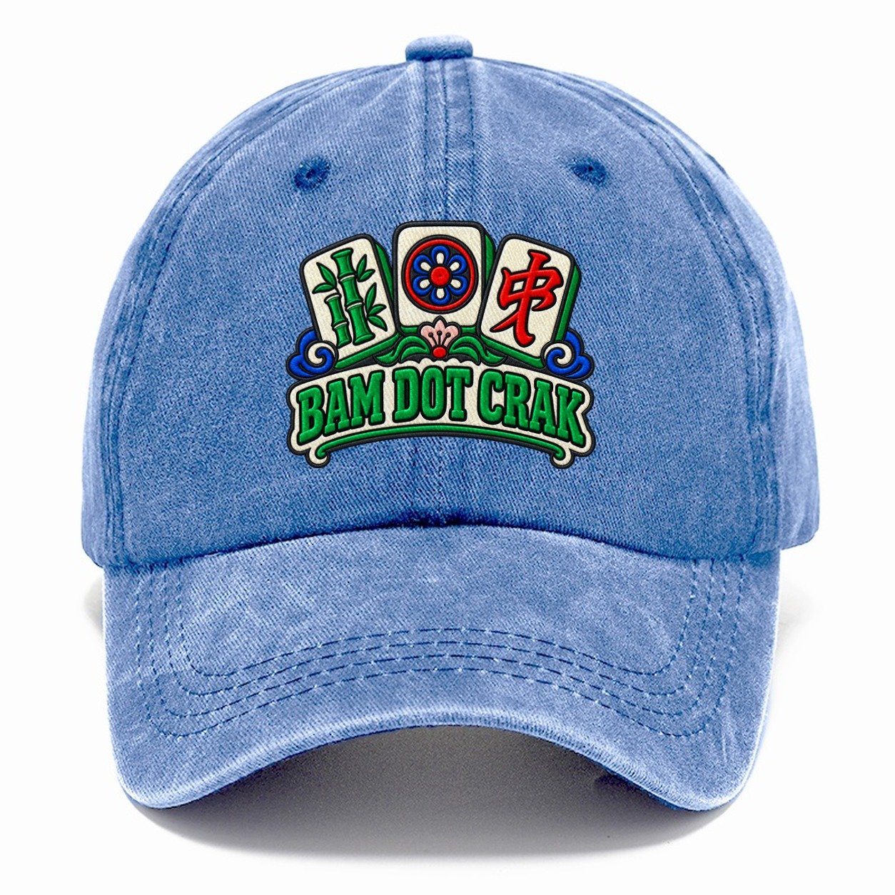 Bam Dot Crak Mahjong Game Night Classic Cap – Summer Sky