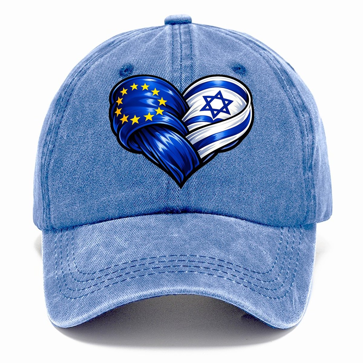 Eu Israel Intertwined Flag Heart Classic Cap – Summer Sky