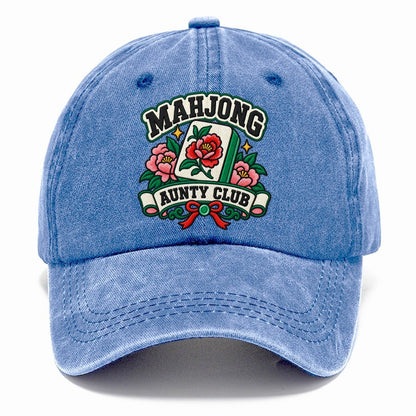 Mahjong Aunty Club Mahjong Game Night Classic Cap – Summer Sky
