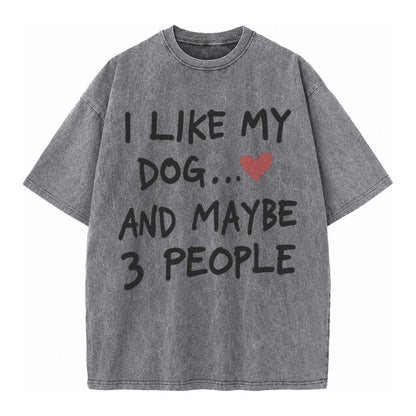 Dog Maybe 3 People Vintage T-shirt – Grey