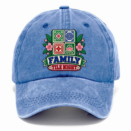 Family Tile Night Mahjong Game Night Classic Cap – Summer Sky