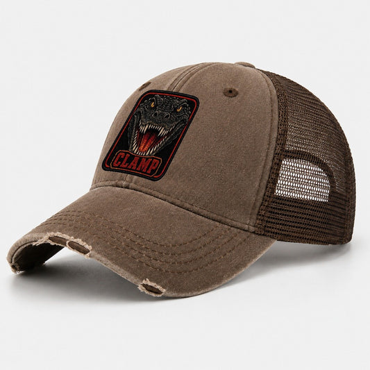 Alligator Clamp Badge Washed Trucker Hat – Coffee