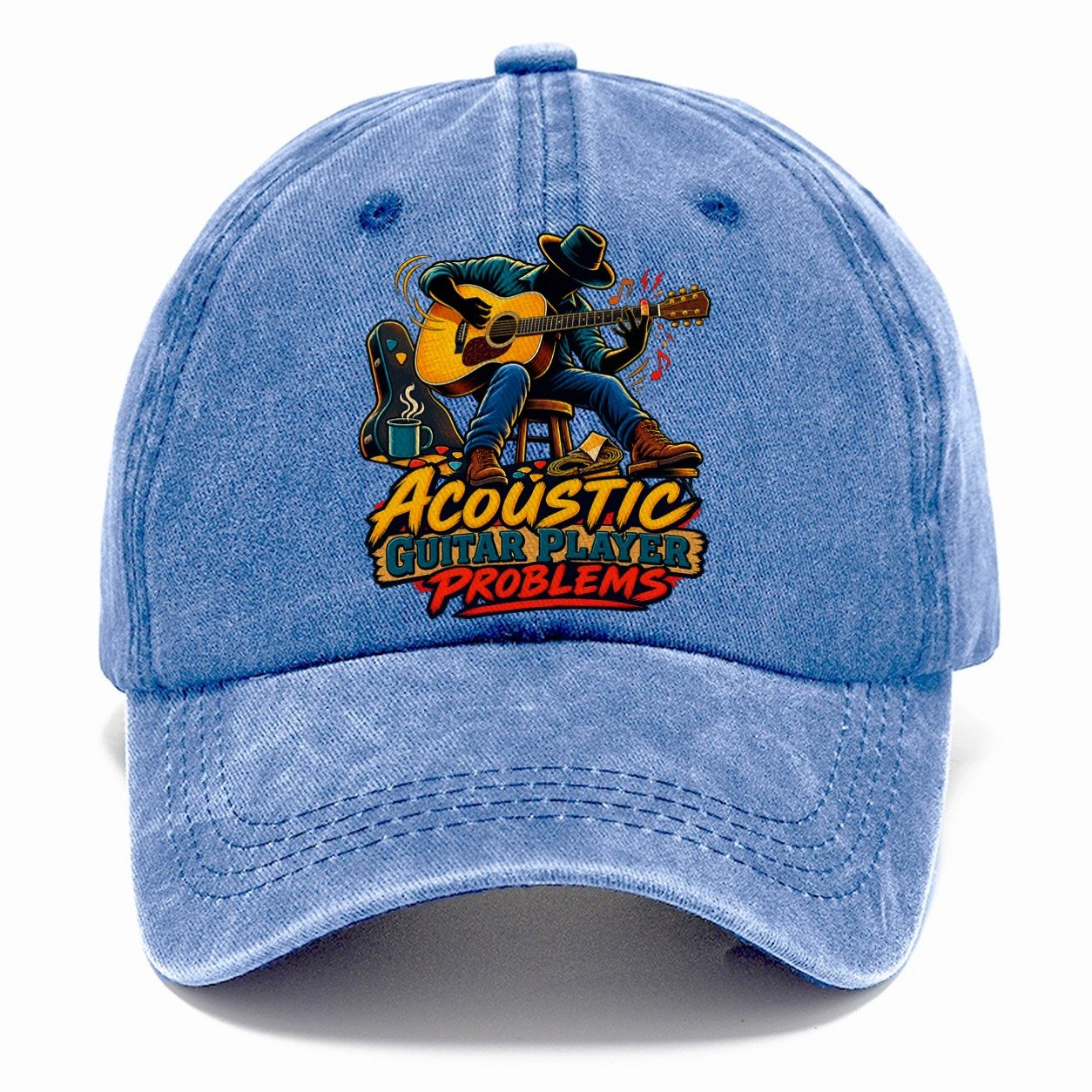 Acoustic Guitar Player Problems Music Instruments Classic Cap – Summer Sky