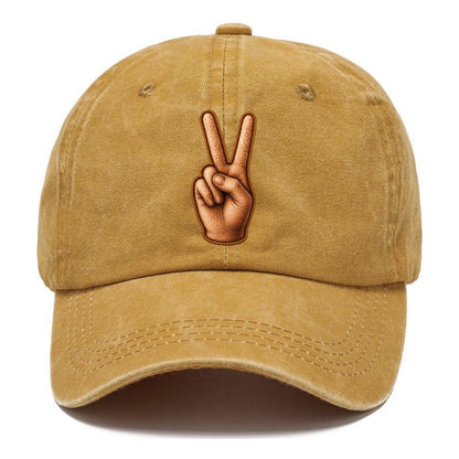 Peace Sign Hand Classic Cap – Golden Harvest