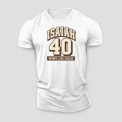 Isaiah 40 Varsity Chapel Varsity Cotton T-Shirt – White