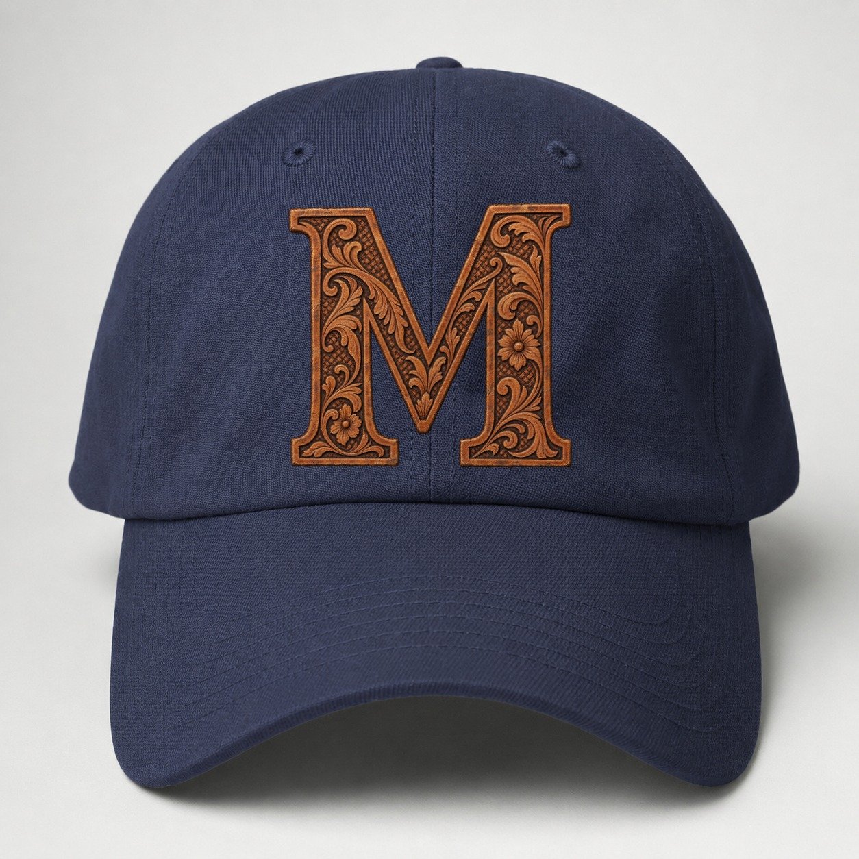 Tooled Leather M Monogram Baseball Cap – Twilight Navy