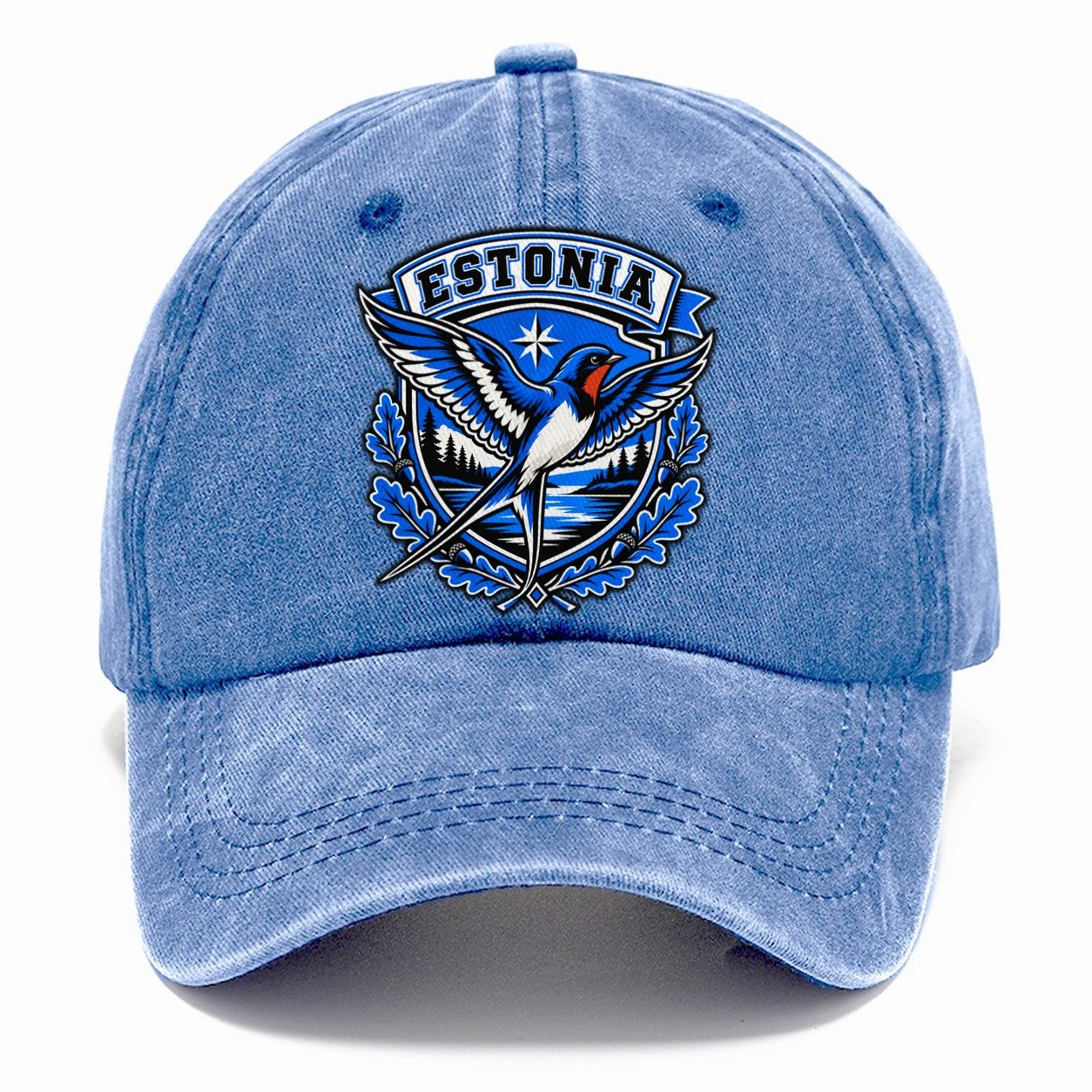 Estonia Retro Badge Country Logos Classic Cap – Summer Sky