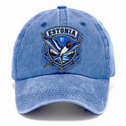 Estonia Retro Badge Country Logos Classic Cap – Summer Sky
