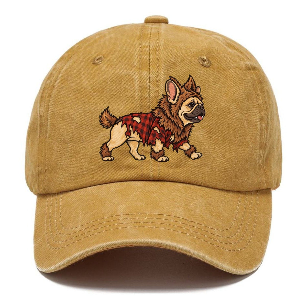 One French Bulldog In Halloween Costume Werewolf With Tufted Fur Patches And Small Fangs Halloween Dog Parade Classic Cap – Golden Harvest