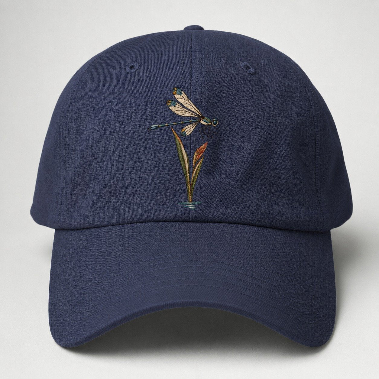 Damselfly Reed Reflection Gentle Wild Baseball Cap – Twilight Navy