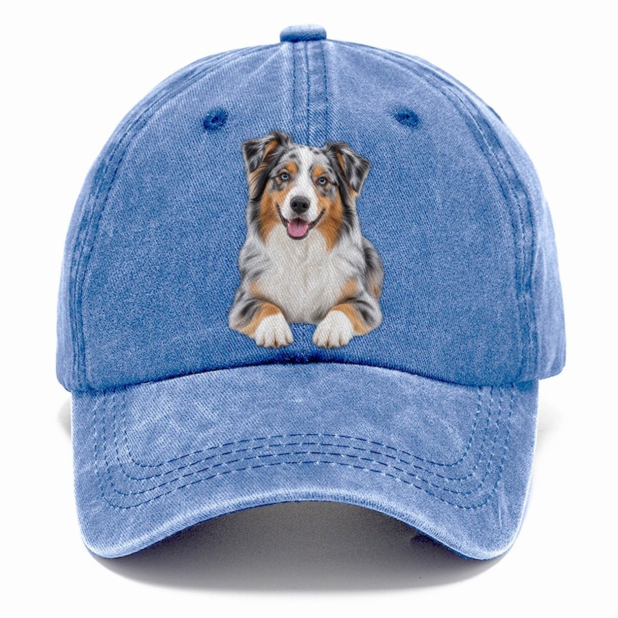 Australian Shepherd Sitting Top Breeds Classic Cap – Summer Sky