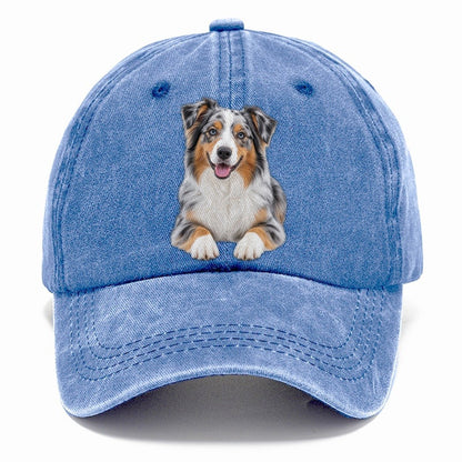 Australian Shepherd Sitting Top Breeds Classic Cap – Summer Sky