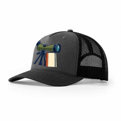 Spotting Scope And Notebook Birdwatching Trucker Hat – Dark Grey Black