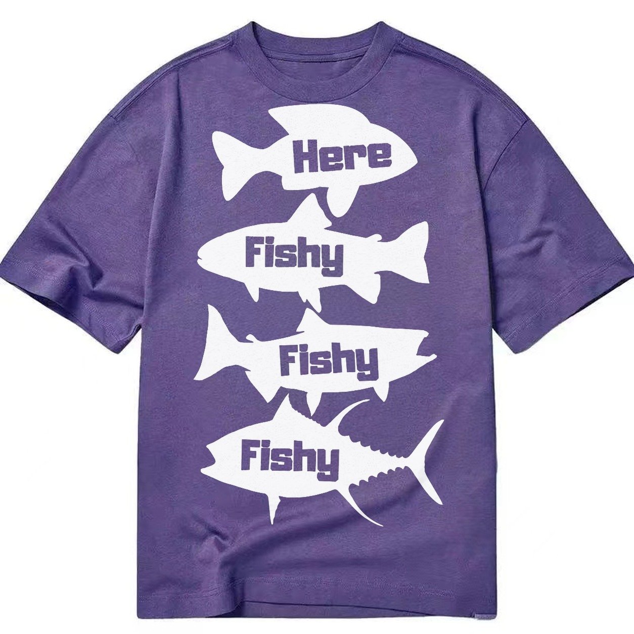 Here Fishy Fishy Fishy Classic T-shirt – Purple