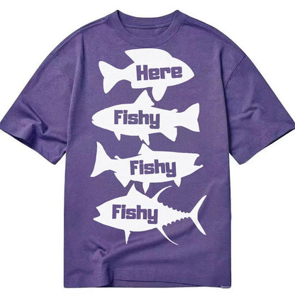 Here Fishy Fishy Fishy Classic T-shirt – Purple
