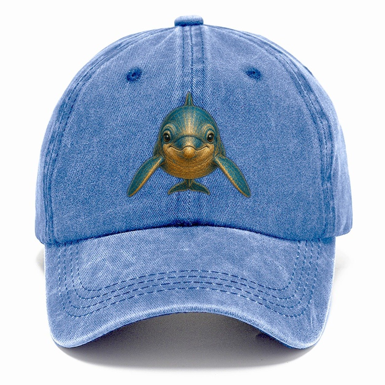 Vintage Blue and Gold Dolphin Classic Cap – Summer Sky