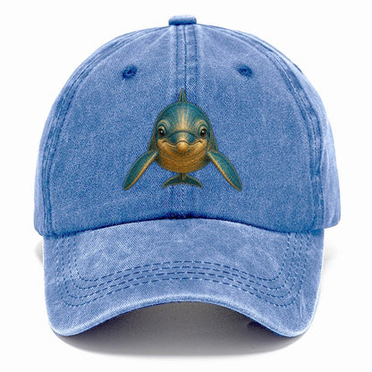 Vintage Blue and Gold Dolphin Classic Cap – Summer Sky