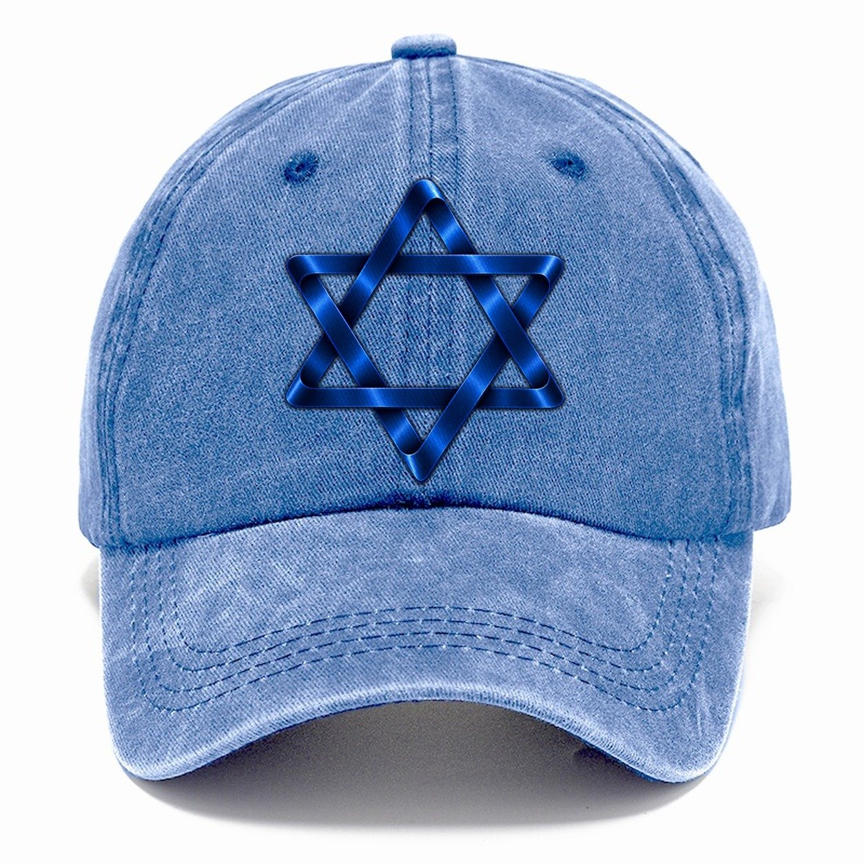 Star Of David Single Line Judaism Heritage Classic Cap – Summer Sky